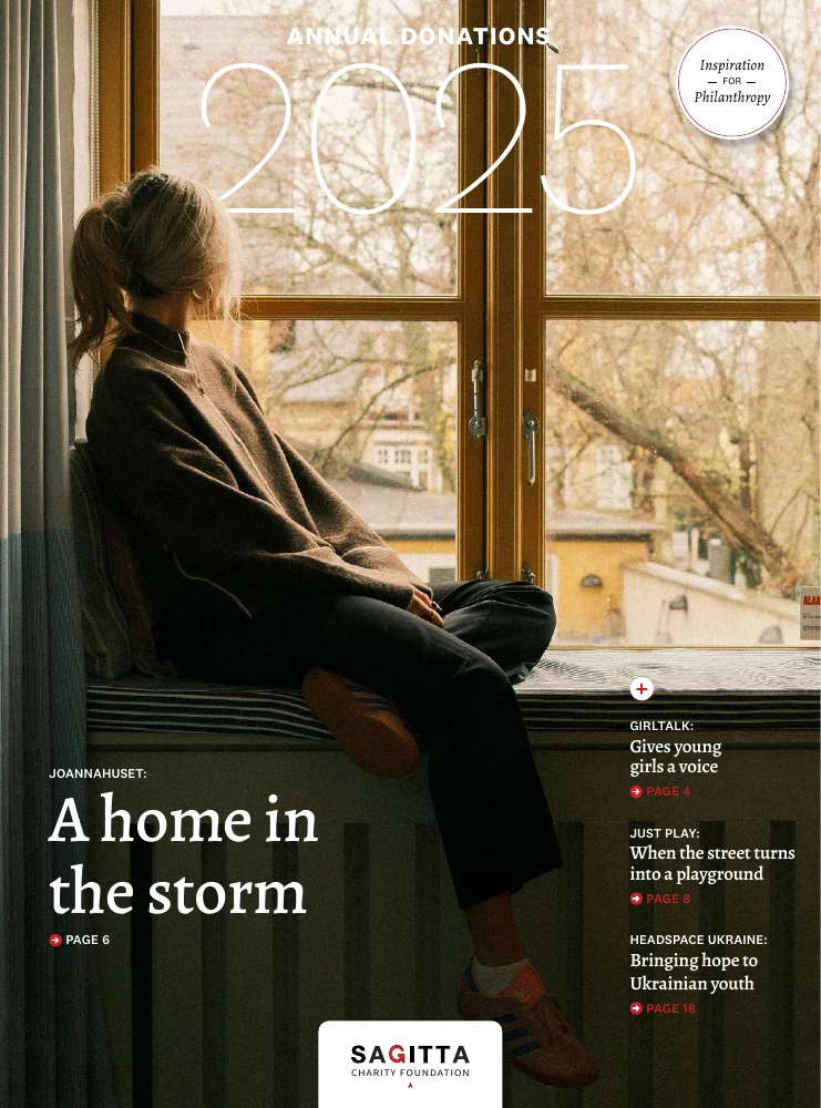 Front cover of Sagitta Charity Magazine 2025: Annual Donations